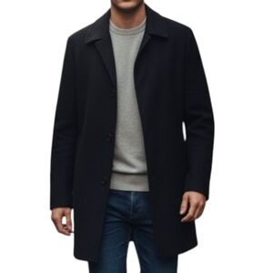 Jones New York Crosby Coat Cashmere Winter Mens 40R Warm Classic Cozy Soft Black